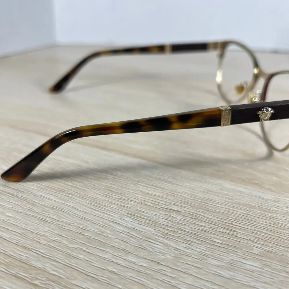 Versace Mod.1233-Q 1344 Eyeglasses Brown Metal Frames Only 53-17